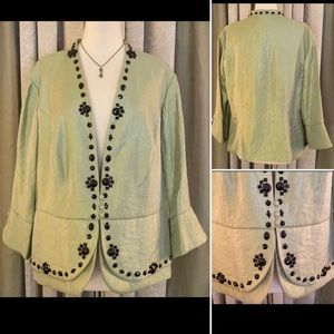J.R. Nites Silky Beaded Dressy Jacket 14W